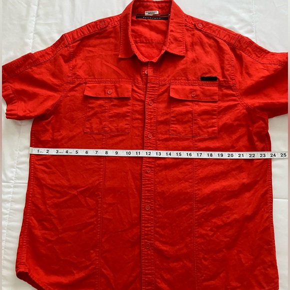 Sean John men’s linen shirt XL bright orange - Picture 4 of 7